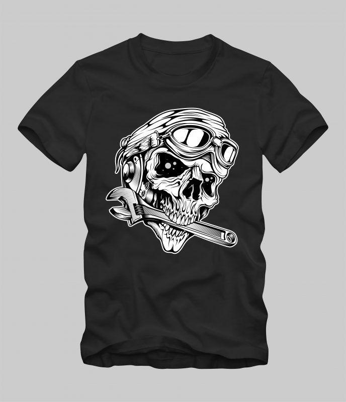 skull bites the wrench buy t shirt designs artwork
