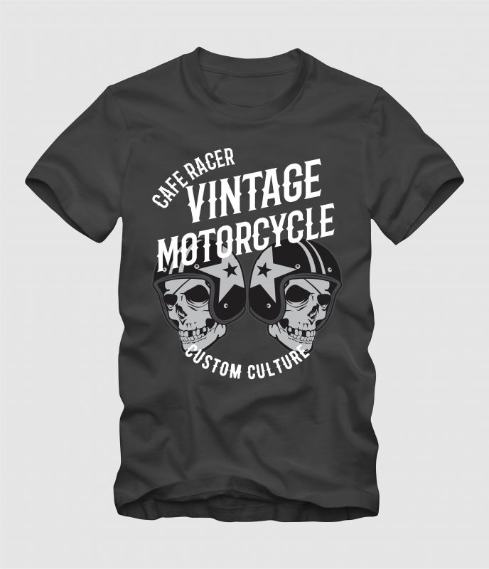vintage motor cycle t shirt designs for merch teespring and printful