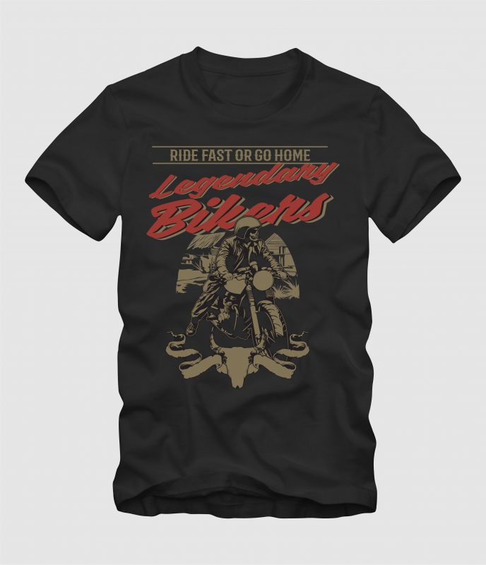 legendary bikers t shirt design png