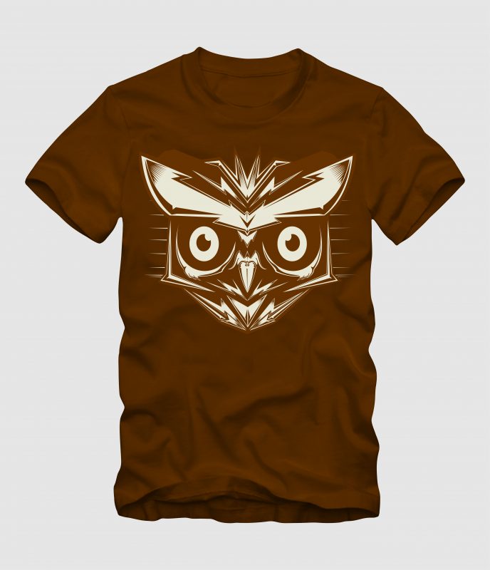 head off owl t shirt design graphic