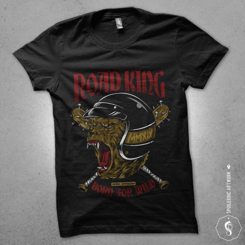 road king Graphic t-shirt design tshirt designs for merch by amazon