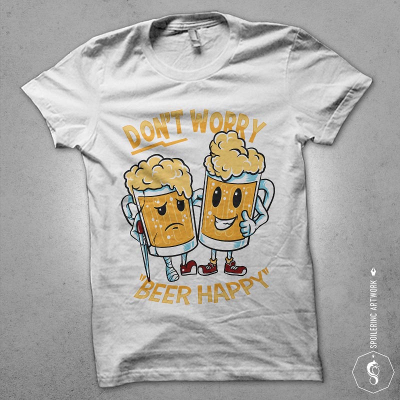 happy beer Graphic t-shirt design t shirt designs for teespring