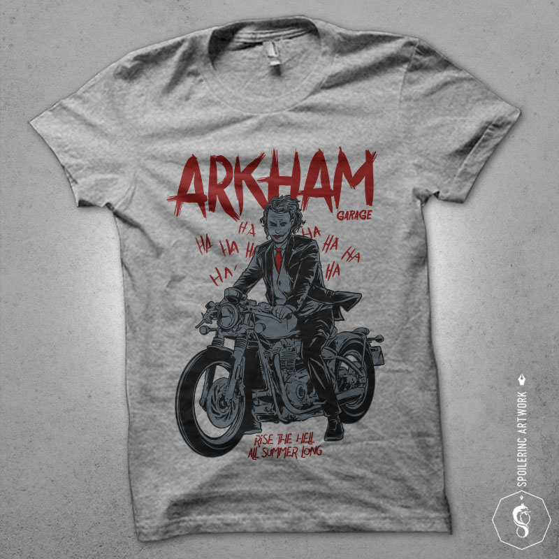 arkham garage Graphic t-shirt design tshirt designs for merch by amazon