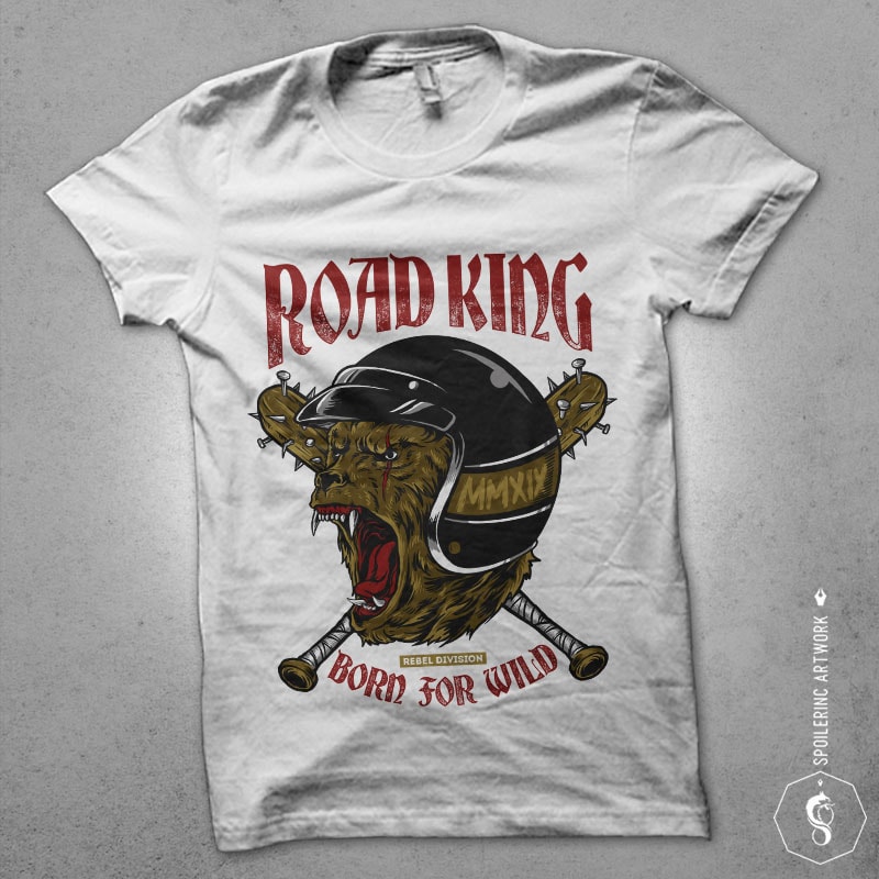 road king Graphic t-shirt design tshirt designs for merch by amazon