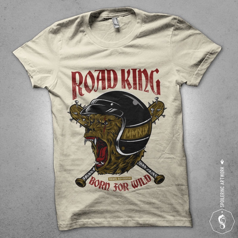 road king Graphic t-shirt design tshirt designs for merch by amazon