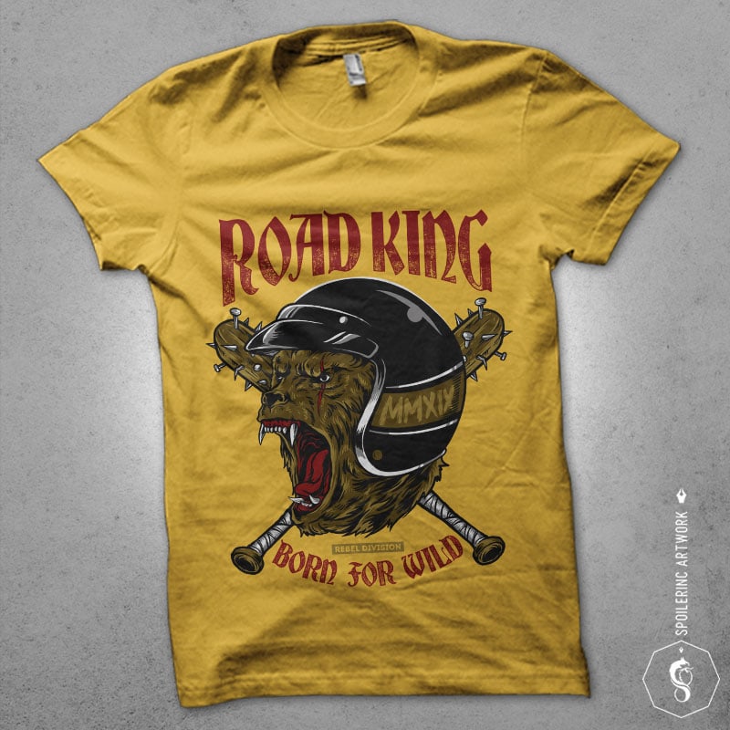 road king Graphic t-shirt design tshirt designs for merch by amazon