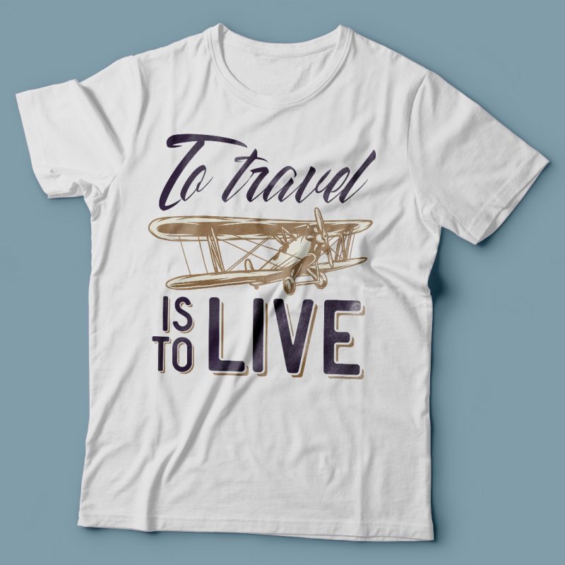 To travel is to live. Vector T-Shirt Design tshirt designs for merch by amazon