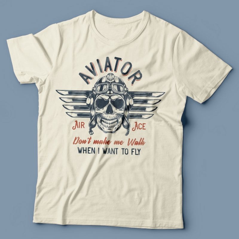 Aviator. Vector T-Shirt Design buy tshirt design