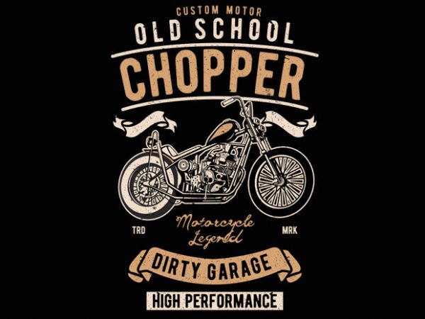 Old school chopper t shirt design to buy