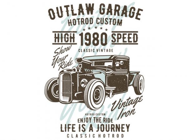 Outlaw garage print ready vector t shirt design Outlaw garage print ready vector t shirt design