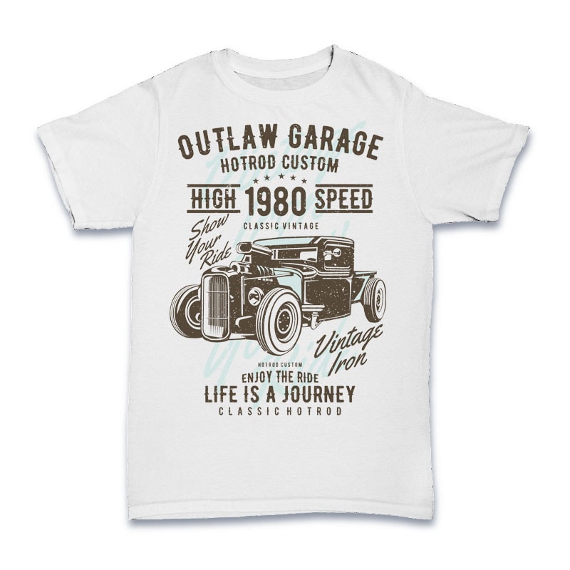 Outlaw Garage t shirt designs for printify