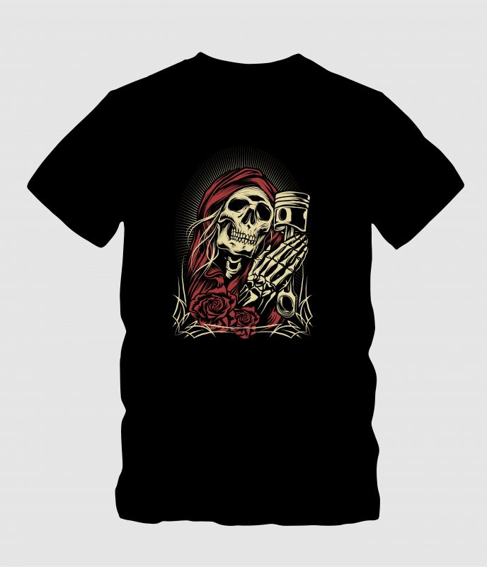 Pray Skull t-shirt designs for merch by amazon