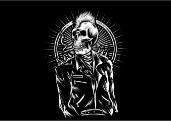 Punk Skull t shirt design for download