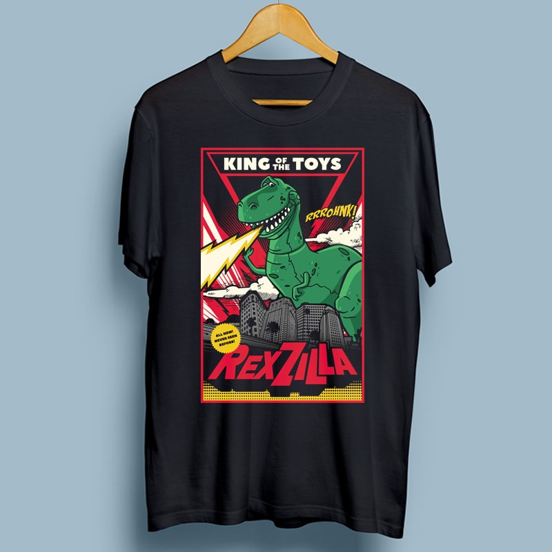 REXZILLA commercial use t shirt designs