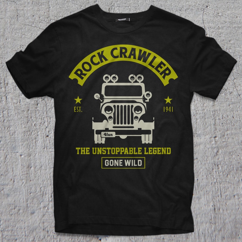 ROCK CRAWLER t shirt designs for printify