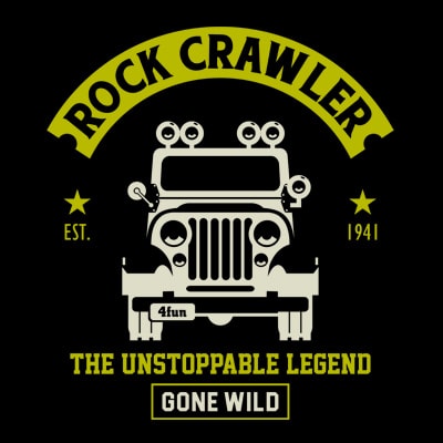 Rock crawler vector t-shirt design for commercial use