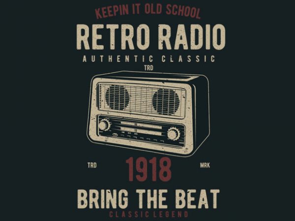 Retro radio buy t shirt design artwork