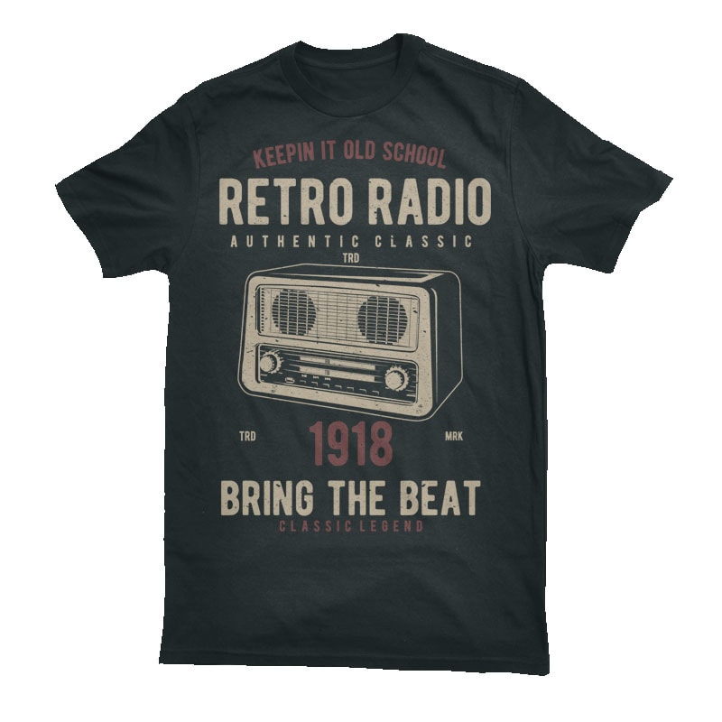 Retro Radio t shirt design png