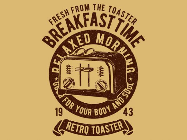 Retro toaster vector t-shirt design
