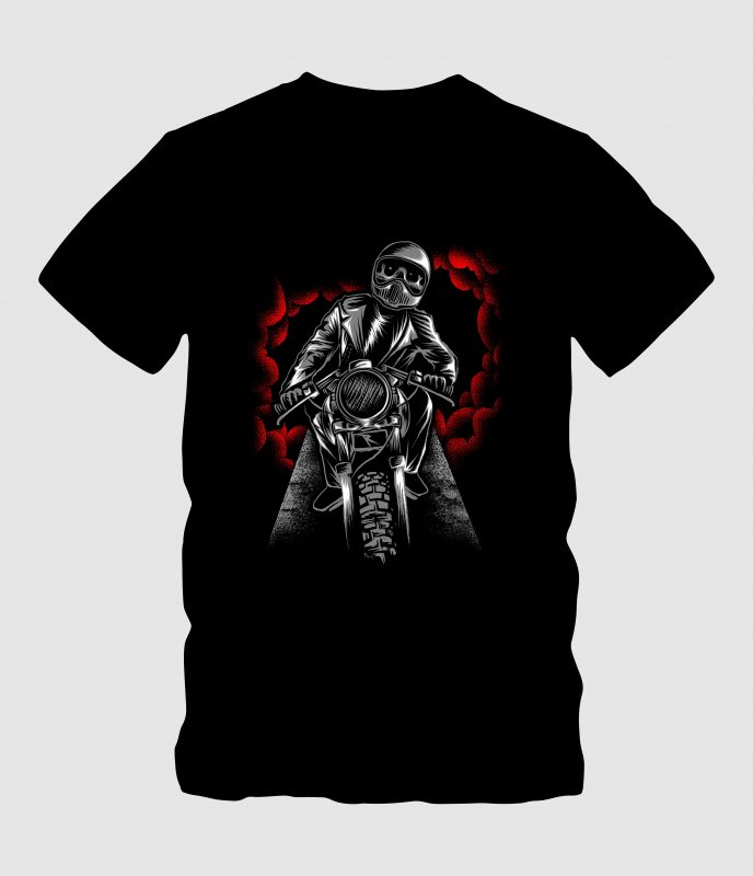 Ride to Hell t shirt designs for printful