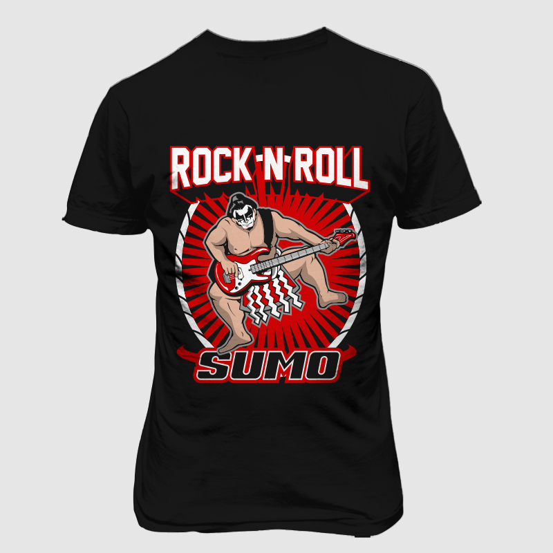Rock n Roll Sumo t shirt designs for merch teespring and printful