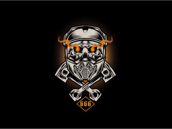 Skull moto cross shirt design png