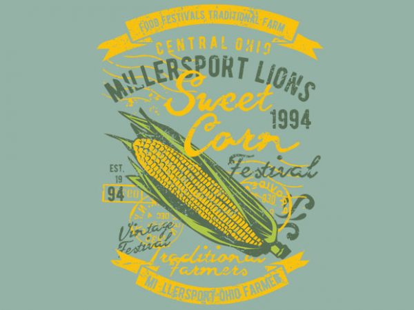 Sweet corn vector t-shirt design for commercial use