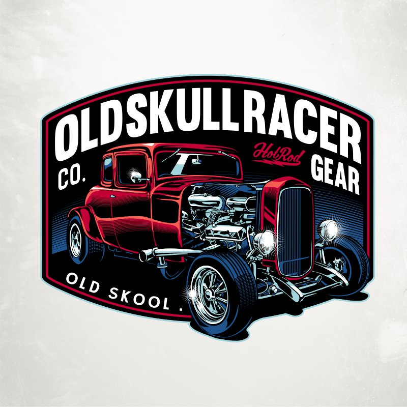 Old skull racer t shirt designs for merch teespring and printful