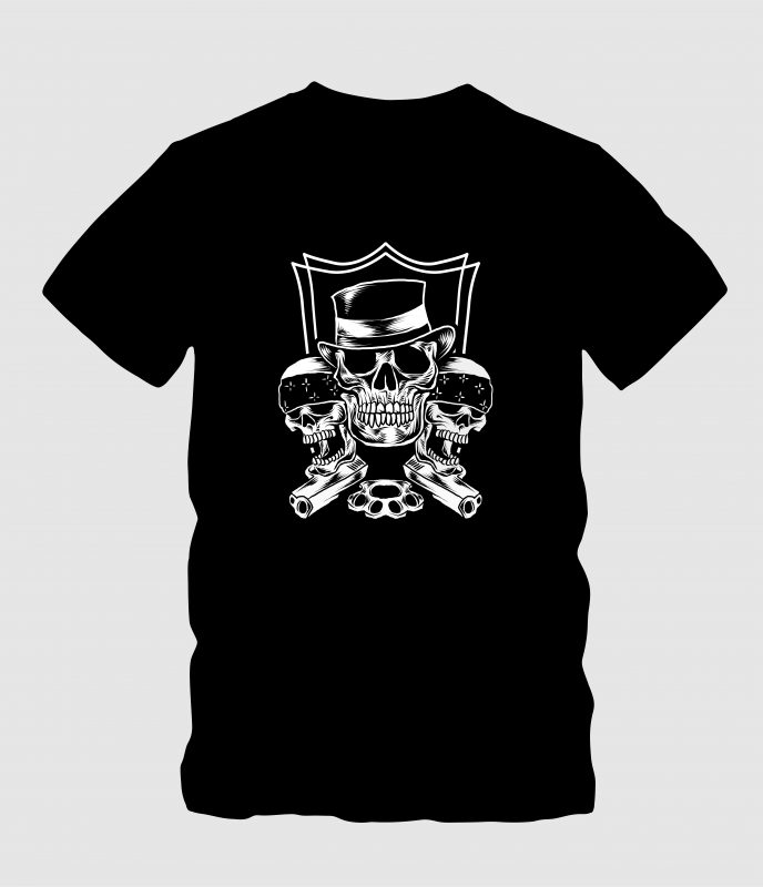 Three Skull Gangster tshirt-factory.com