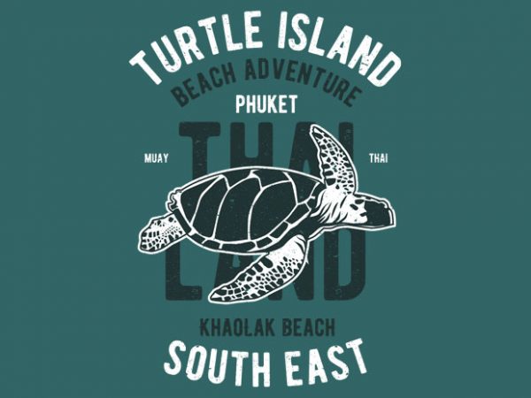 Turtle island vector t-shirt design