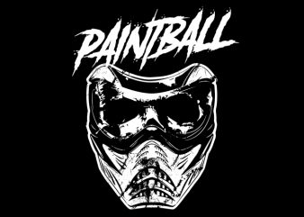 Paintball skull Vector t-shirt design