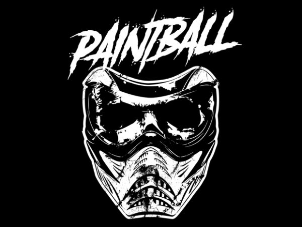 Paintball skull vector t-shirt design