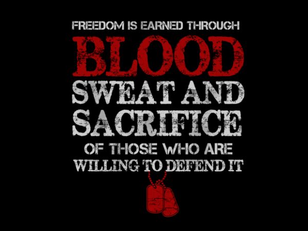 Veteran blood vector t-shirt design for commercial use