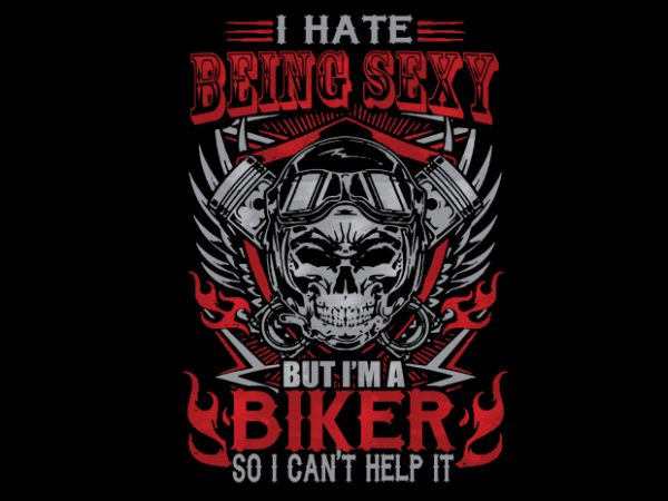 Sexy biker design for t shirt