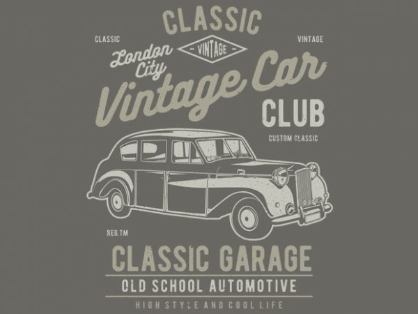 Vintage london car buy t shirt design artwork