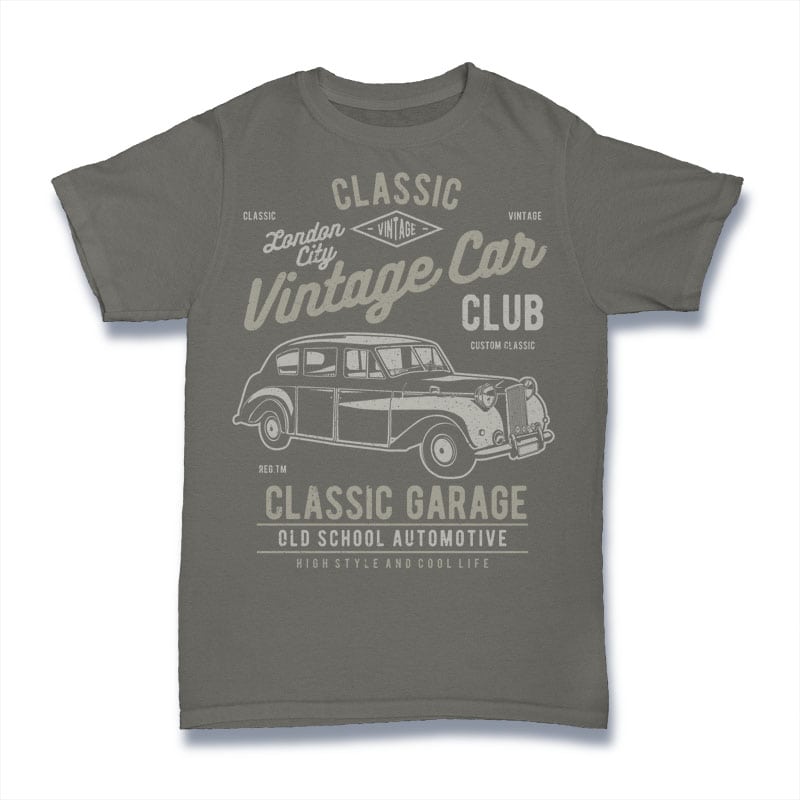 Vintage London Car t shirt design png