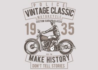 Vintage Police Classic vector t-shirt design