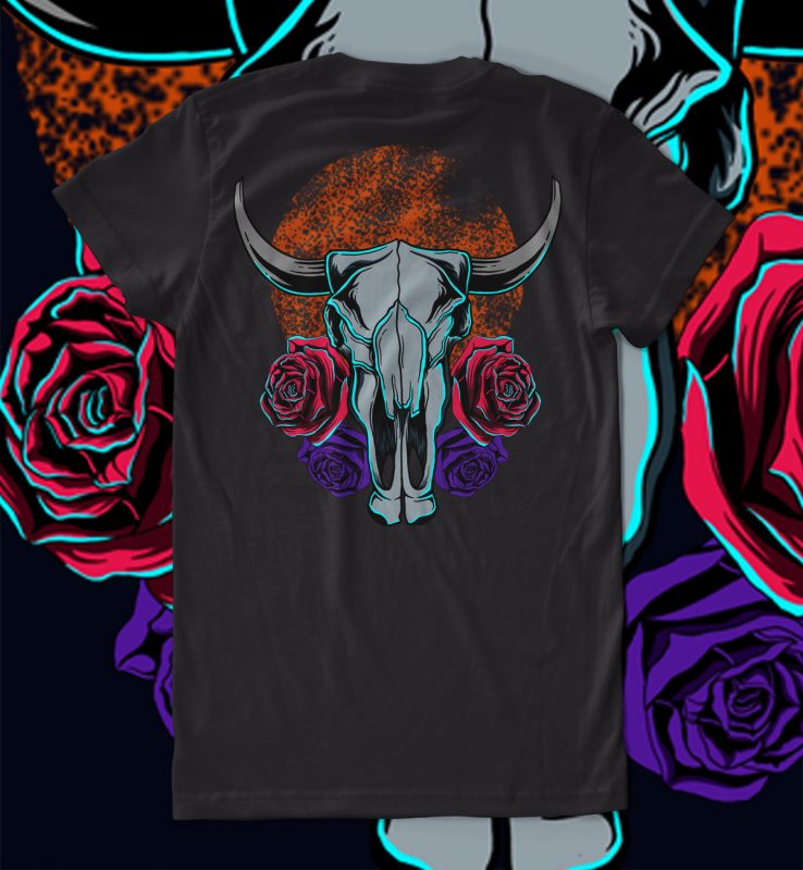 COW AND ROSES T-SHIRT DESIGN t shirt designs for merch teespring and printful