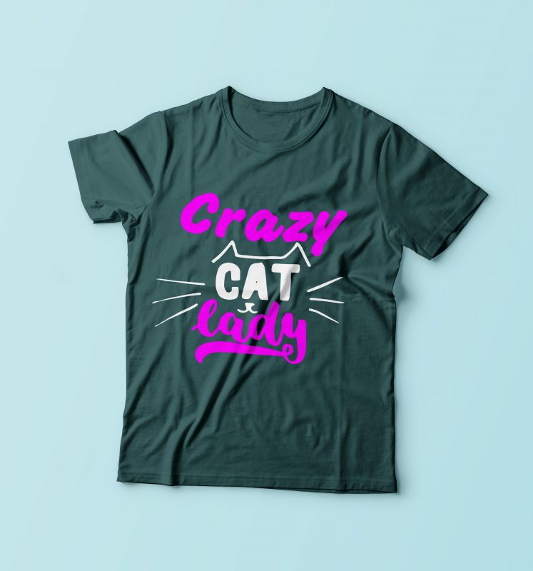 Crazy Cat Lady buy t shirt design for commercial use - Buy t-shirt designs