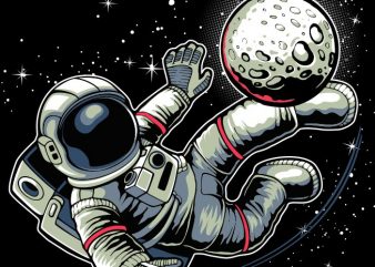 Astronaut football kick buy t shirt design for commercial use