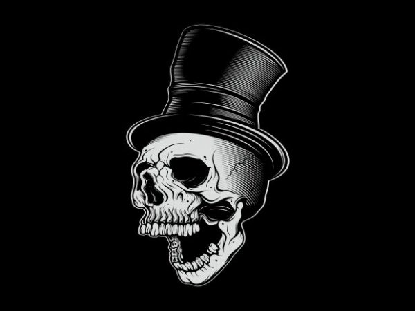 Skull wearing hat vector t shirt design artwork