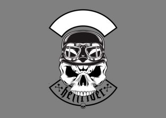 skull wearing retro helme tshirt design vector