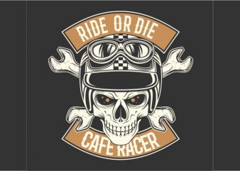 cafe racer ride or die graphic t-shirt design
