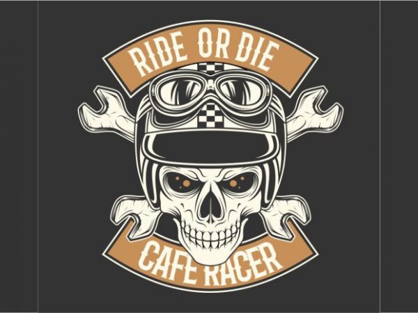 Cafe racer ride or die graphic t-shirt design