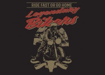 legendary bikers tshirt design vector