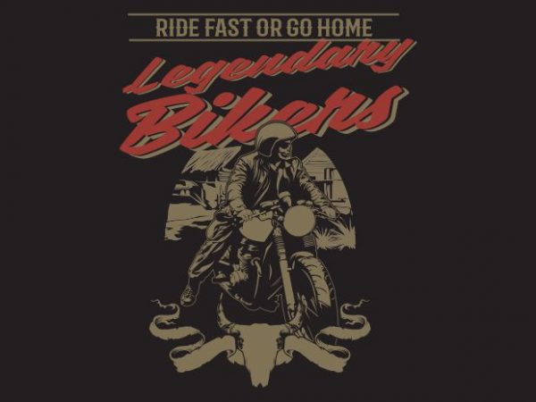 Legendary bikers tshirt design vector
