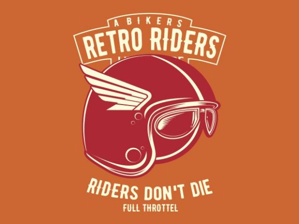 Retro helmet t shirt design to buy