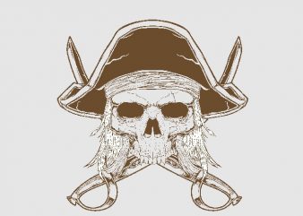 skull pirates tshirt design vector
