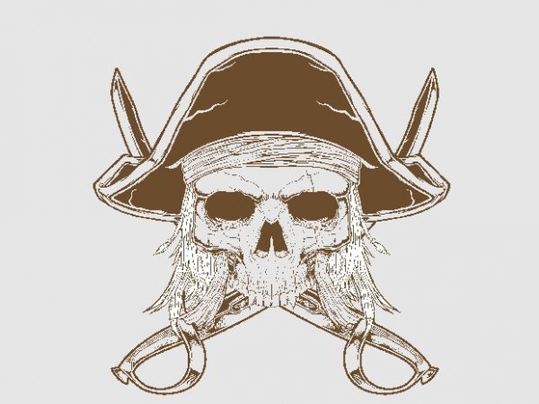 Skull pirates tshirt design vector