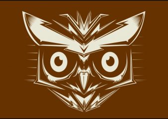 head off owl vector t-shirt design template